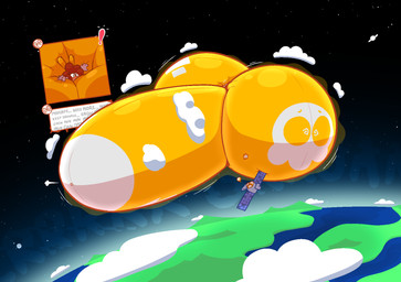 air_puff balls big_balls big_penis brown_hair close_to_bursting cloud dizzy_eyes earth genitals glistening glistening_balls glistening_genitalia glistening_penis hair huge_balls huge_penis hyper hyper_balls hyper_genitalia hyper_penis implied_popping motion_lines penis planet power_balloon satellite_dish space text white_text guffindoesart mario_bros nintendo guffin_(guffindoesart) arthropod bee hymenopteran insect 2025 hi_res