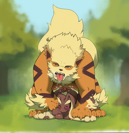 anthro anthro_on_feral anthro_penetrated ass_up bestiality big_breasts blush breasts brown_body brown_fur butt duo female female_anthro female_on_feral female_penetrated feral feral_on_top feral_penetrating feral_penetrating_anthro from_behind_position front_view fur genitals larger_feral larger_male looking_pleasured male male/female male_feral male_penetrating male_penetrating_female mounting nude open_mouth orange_body orange_fur penetration penis sex size_difference smaller_anthro smaller_female smaller_penetrated tongue tongue_out morpskorp nintendo pokemon arcanine generation_1_pokemon generation_4_pokemon lopunny pokemon_(species) 2025 absurd_res hi_res