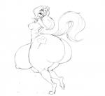 anthro big_butt big_teats breasts breasts_and_teats butt female huge_butt huge_teats nipples nude solo teats rabid hasbro my_little_pony backy_(mlp) fan_character equid equine mammal monochrome