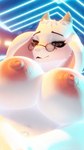 abstract_background accessory anthro areola bedroom_eyes big_breasts breasts clothing eyewear eyewear_only female fur glasses glasses_only hair horn leaning leaning_forward looking_at_viewer looking_down narrowed_eyes navel nipples nude seductive solo wearing_glasses white_body white_fur fever-dreamer dogzeela_(modeler) undertale undertale_(series) toriel boss_monster_(undertale) bovid caprine goat mammal 3d_(artwork) 4k 9:16 absurd_res blender_(artwork) digital_media_(artwork) hi_res