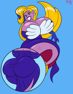anthro apode armwear big_breasts big_butt blue_eyes bra breasts butt clothing curvy_figure dress elbow_gloves eyelashes female gem gloves handwear huge_breasts huge_butt jewelry legless lipstick makeup markings mole_(marking) necklace non-mammal_breasts pearl_(gem) pearl_necklace purple_body purple_lipstick purple_scales scales seashell seashell_bra seashell_ear_ring serpentine shell smile smiling_at_viewer solo split_form thick_thighs tight_clothing tight_dress underwear voluptuous voluptuous_anthro voluptuous_female wide_hipped_anthro wide_hipped_female wide_hips yellow_fin thornbrusha fish_police hanna-barbera angel_jones aquatic draconcopode fish merfolk naga hi_res