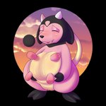 blush female genitals holding_udders horn open_mouth pussy solo teats udders o-ishi nintendo pokemon generation_2_pokemon miltank pokemon_(species) 1:1 alpha_channel hi_res