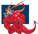 big_muscles horn huge_muscles male muscular dragmon mythology dragmon_(character) demon dragon mythological_creature mythological_scalie scalie