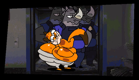 1_horn 3_fingers 3_toes anal anal_penetration anthro anthro_on_anthro anthro_penetrated anthro_penetrating anthro_penetrating_anthro balls belly big_balls big_belly big_butt big_cheeks big_penis black_nose bodily_fluids bottom_heavy bottomwear bottomwear_down bouncing_butt breasts brown_spots butt clenched_teeth clothed clothing cum cum_in_ass cum_in_mouth cum_inflation cum_inside cum_meter ejaculation elevator erection facial_horn feet fellatio fingers fur genital_fluids genitals glans grey_balls grey_body grey_bottomwear grey_clothing grey_fur grey_glans grey_pants grey_penis grey_skin group group_sex horn hot_dogging huge_belly huge_butt huge_penis humanoid_genitalia humanoid_penis inflation interspecies long_tail male male/male male_penetrated male_penetrating male_penetrating_male markings masturbation moobs multicolored_body multicolored_skin navel nose_horn nude oral oral_penetration orange_body orange_fur orange_tail overweight overweight_anthro overweight_male pants pants_down pants_only partially_clothed pear-shaped_figure penetration penile penile_masturbation penis police pupils red_tongue sex shocked simple_background slit_pupils spitroast spots spotted_body tail tail_pull tan_body tan_fur tan_skin teeth thick_thighs threesome toes tongue tongue_out tongue_out_fellatio topless topless_anthro topless_male topwear two_tone_tail whiskers white_sclera wide_hips x_navel superiorfox disney zootopia benjamin_clawhauser judy_hopps nick_wilde canid canine canis cheetah european_rabbit felid feline fox lagomorph leporid mammal oryctolagus rabbit red_fox rhinoceros true_fox 2026 2d_animation animated colored digital_media_(artwork) flat_colors frame_by_frame multiple_scenes