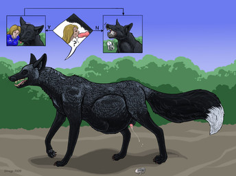 animal_genitalia animal_penis belly bestiality biped black_body black_fur bodily_fluids canine_genitalia canine_penis chart cum directional_arrow duo erection eyes_closed fellatio female female_penetrated female_prey feral feral_pred front_view fur genital_fluids genitals human_on_feral human_prey interspecies knot male male/female male_penetrating male_penetrating_female male_pred multiple_angles oral oral_penetration outside penetration penile penis penis_tip quadruped sex sheath side_view tail vore walking strega renaud_(character) canid canine fox human mammal 2009 bust_portrait digital_media_(artwork) full-length_portrait portrait