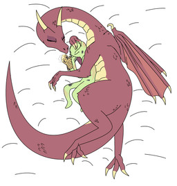 ?_face bald bed claws clothing cuddling duo eyelashes female furniture green_body green_skin handwear male oven_mitts purple_body purple_scales scales scratches sleeping spooning tail wings nobby_(artist) mythology anon dragon human mammal mythological_creature mythological_scalie scalie hi_res