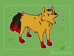 angry barking female sticker easyvock kira_redpaw canid canine fox fox_spirit mammal hi_res