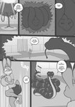 2020 ambiguous_gender anthro big_breasts breasts clothed clothing comic dialogue digital_media_(artwork) dipstick_ears disney duo english_text female freckles_(artist) greyscale huge_breasts judy_hopps lagomorph leporid mammal monochrome multicolored_ears open_mouth rabbit reptile scalie snake speech_bubble text zootopia