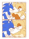 anthro argument bare_shoulders big_breasts breasts competition duo female larger_female male male/female size_difference smile biffalo archie_comics sega sonic_the_hedgehog_(archie) sonic_the_hedgehog_(comics) sonic_the_hedgehog_(series) bunnie_rabbot sonic_the_hedgehog eulipotyphlan hedgehog lagomorph mammal absurd_res hi_res