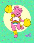 80's_theme anthro breasts clothing female genitals leg_warmers legwear nipples nude pom_poms pussy short_stack solo chris_sutor care_bears cheer_bear bear mammal colorful_theme