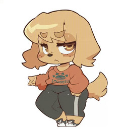 animated_gif anthro barking blush bottomwear brown_body brown_fur chibi clothing eyebrows female footwear freckles fur half-closed_eyes kemono long_sleeves narrowed_eyes pants shirt shoes simple_background sneakers solo standing thick_eyebrows thick_thighs topwear upset white_background yellow_eyes sanjiro natsumi_(ziroro326) bird_dog canid canine canis domestic_dog golden_retriever hunting_dog mammal retriever 1:1 2020 animated digital_media_(artwork) full-length_portrait portrait short_playtime