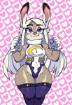 anthro clothing cosplay crossover_cosplay female gloves hair handwear highleg long_hair navel_outline pink_nose purple_eyes solo superhero superhero_costume thick_thighs white_clothing white_gloves white_hair white_handwear wide_hips paraiiaxfused disney my_hero_academia zootopia judy_hopps rumi_usagiyama lagomorph leporid mammal rabbit crossover digital_media_(artwork) hi_res