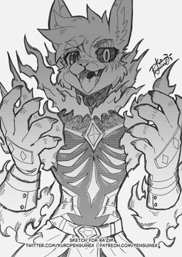 anthro claws eye_scar facial_scar fluffy grey_pawpads horror_(theme) male pawpads scar text penguinexperience ra'zim ghost gulonine hybrid kangaroo macropod mammal marsupial marten monster mustelid musteline sable_(marten) spirit 2025 absurd_res hi_res monochrome url
