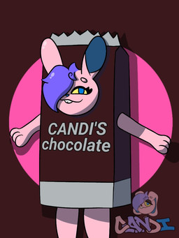 anthro candy chocolate chocolate_b chocolate_bar dessert food male solo candi_barr_artist candi_barr lagomorph leporid mammal rabbit 3:4
