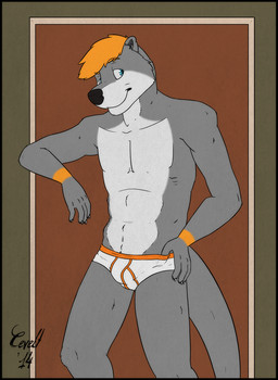 2014 artwork blue_eyes briefs cevelt fit fur hair male mammal mustelid orange_hair otter plain_background smile underwear
Rating: Questionable
Score: 5
User: Cevelt
Date: April 09, 2014