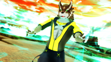 anthro black_nose claws clothed clothing countershading desert detailed_background fur green_eyes hoodie kemono looking_at_viewer magic male multicolored_body multicolored_fur muscular muscular_anthro muscular_male open_clothing open_hoodie open_mouth open_topwear outside sky solo standing teeth topwear two_tone_body two_tone_fur white_body white_fur wind malicekira lifewonders tokyo_afterschool_summoners seth_(tas) canid canine canis jackal mammal 16:9 2018 3d_(artwork) digital_media_(artwork) mikumikudance_(artwork) widescreen