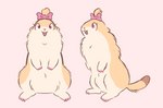 bow_tie female feral fur orange_body orange_fur pink_background pink_bow_tie simple_background solo tan_body tan_fur conditional_dnp labbit_(artist) ground_squirrel mammal prairie_dog rodent sciurid full-length_portrait hi_res model_sheet portrait