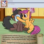 1:1 animated animated_comic bitterplaguerat cleaning comic dialogue english_text equid equine female feral friendship_is_magic hasbro horse loki_(bitterplaguerat) male mammal my_little_pony mythological_creature mythological_equine mythology pegasus pony scootaloo_(mlp) short_playtime text wings