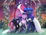 blue_body blue_eyes blue_fur blue_hair clothed clothing day dress female feral fur group hair horn outside purple_hair sky smile standing wings silfoe friendship_is_magic hasbro my_little_pony my_little_pony:_the_movie_(2017) mythology princess_luna_(mlp) tempest_shadow_(mlp) twilight_sparkle_(mlp) equid equine mammal mythological_creature mythological_equine unicorn winged_unicorn 2017 digital_media_(artwork) hi_res