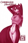 anthro bottomless breasts clothed clothing collar decepticon decepticon_insignia female genitals pussy solo tail thigh_gap wide_hips dossun hasbro takara_tomy transformers mammal mephitid skunk 2:3 monochrome