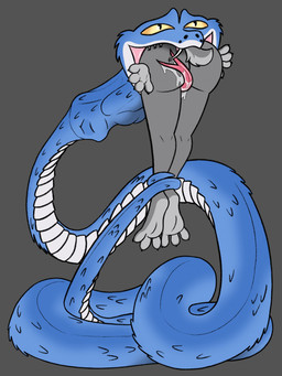 anthro blue_body blue_scales bodily_fluids coiling_another duo fangs female feral forked_tongue fur grey_body grey_fur male nude_anthro oral_vore paws rabbit_ears saliva scales swallowing teeth tongue vore yellow_eyes thepalps disney zootopia gary_de'snake judy_hopps european_rabbit lagomorph leporid mammal oryctolagus pit_viper rabbit reptile scalie snake viper hi_res