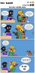 anthro black_nose blonde_hair brown_eyes brown_hair canid canine canis clothing comic dark_humor digital_media_(artwork) domestic_dog english_text female hair hi_res mammal mature_anthro mature_female mother_(lore) mother_and_child_(lore) mother_and_son_(lore) open_mouth parent_(lore) parent_and_child_(lore) parent_and_son_(lore) sherri_mayim son_(lore) technicolorpie text young young_anthro
