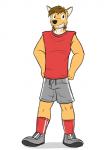 anthro male simple_background solo white_background fuze texnatsu mond_reyes canid canine canis coyote mammal 3:4 hi_res