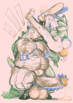 balls big_balls big_hands big_penis bodily_fluids dripping duo fellatio femboy genital_fluids genitals holding_another huge_balls huge_penis hyper hyper_genitalia hyper_penis lock lock_nips male male/male muscular nipples oral overweight overweight_male penile penis piercing precum precum_drip sex size_difference kobold_orion lagomorph leporid mammal rabbit scalie 2022 absurd_res digital_media_(artwork) hi_res sketch