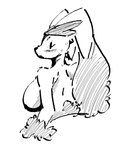 anthro big_breasts black_line_art blush blush_lines bodily_fluids breasts eyebrows eyelashes female floppy_ears looking_at_viewer looking_back looking_back_at_viewer lop_ears rear_view simple_background simple_eyes snout solo sweat sweatdrop white_background 4chan_anon nintendo pokemon generation_4_pokemon lagomorph lopunny mammal pokemon_(species) 2022 black_and_white digital_media_(artwork) half-length_portrait monochrome portrait sketch