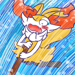 ambiguous_anthro ambiguous_gender anthro biped blush blush_stickers bodily_fluids crying cute_fangs digitigrade dipstick_tail fangs flying_sweatdrops front_view holding_object holding_stick markings midair open_mouth simple_background snout solo stick sweat sweatdrop tail tail_markings tears teeth three-quarter_view wide_eyed wind annyui0611 nintendo pokemon braixen canid generation_6_pokemon mammal pokemon_(species) 1:1 2024 digital_drawing_(artwork) digital_media_(artwork) full-length_portrait hi_res portrait