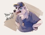 anthro black_lips black_nose blue_eyes clothed clothing eyebrows eyelashes female fur lips open_mouth solo teeth tongue white_body white_fur reysi disney zootopia major_friedkin bear mammal polar_bear ursine digital_media_(artwork) hi_res