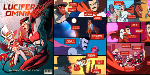 anthro blood bodily_fluids demonic_eyes detective female greeting group hell magic_user male space superhero_costume text kato777 hazbin_hotel hellaverse image_comics invincible_(image_comics) angel_dust charlie_morningstar cherri_bomb_(hazbin_hotel) damien_darkblood husk_(hazbin_hotel) lucifer_(hazbin_hotel) niffty_(hazbin_hotel) omni-man vaggi_(hazbin_hotel) humanoid imp absurd_res comic cover cover_art cover_page crossover english_text hi_res