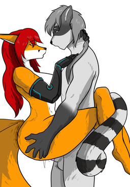 2_tails anthro balls big_breasts bodily_fluids breasts butt butt_grab cum cum_drip cum_from_vagina cum_in_vagina cum_inside dripping duo ejaculation erection female female_penetrated femboy fur genital_fluids genitals hair hand_on_butt looking_at_another male male/female male_penetrating male_penetrating_female mechanical_arm moan multi_tail nude penetration penile penis sex shaking simple_background tail vaginal vulva cal-x vael roxy_ookami vael_hoshi canid canine canis fox hybrid mammal procyonid raccoon red_fox true_fox wolf absurd_res hi_res