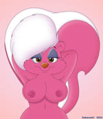 2d_animation animated anthro areola bimbette bouncing_breasts breasts brown_eyes female first_person_view hands_behind_head hi_res looking_at_viewer mammal mephitid motion_tweening nipples no_sound nude raised_tail short_playtime skunk solo subarashi tail tiny_toon_adventures warner_brothers webm