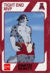 american_football anthro bulge claws clothing facial_piercing football_card hat headgear headwear looking_at_viewer male nipple_piercing nipples nose_piercing piercing smile solo sport homogenousrule canid canine canis domestic_dog mammal absurd_res hi_res