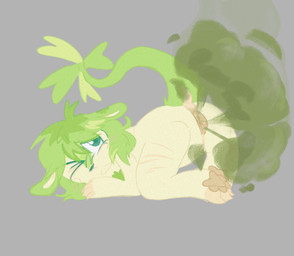 anthro anus clover_(plant) clover_leaf fart fart_cloud fart_fetish farting_at_viewer female genitals leaf pawpads paws plant puffy_anus shy solo vulva weeklyparty dipodid jerboa mammal rodent hi_res