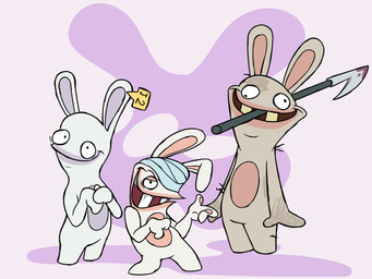 3_fingers anthro arms_bent black_eyes blue_gums closed_smile derp_eyes ear_piercing ear_tag featureless_crotch featureless_legs female fingers fur grey_body grey_fur grey_inner_ear grey_skin group gums hand_pawpads hands_together impalement larger_anthro larger_female lidded_eyes long_ears male melee_weapon mitten_hands mouth_closed multicolored_body no_eyebrows noseless nude nude_anthro nude_female pawpads piercing polearm purple_background simple_background size_difference smaller_anthro smaller_female smaller_male smile smiling_at_viewer spear standing tan_pawpads teeth toothy_smile trio two_tone_body weapon white_body white_fur yellow_teeth insert-thenewbl-here cartoon_network ed_edd_n_eddy rabbids_invasion_(series) raving_rabbids rayman_(series) ubisoft emanual fan_character jessica_2 pointy_(insert-thenewbl-here) lagomorph mammal rabbid 2024 4:3 digital_drawing_(artwork) digital_media_(artwork) english_description flat_colors hi_res