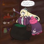 alternative_fashion anthro bag big_breasts blonde_hair breasts caldron clothing dress female goth gothic_lolita hair huge_breasts j-fashion lolita_(fashion) solo speech_bubble text tiger-brows tsuki_bon_(jund_wabbit) lagomorph leporid mammal rabbit 1:1 comic hi_res