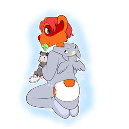abdl abstract_background adult_baby ageplay anthro babying bangs beady_eyes black_eyebrows blue_background blue_eyes butt butt_flap cheek_tuft clean_diaper closed_smile cloth_diaper clothed clothing derp_eyes diaper diaper_fetish diaper_focus eyebrows eyelashes facial_markings facial_tuft fluffy fluffy_tail fur fur_markings fur_tuft furry_tail glistening glistening_eyes green_pacifier grey_onesie hair halftone_background head_markings holding_object holding_plushie infantilism kneeling looking_at_viewer looking_back looking_back_at_viewer male markings mouth_closed multicolored_body multicolored_ears multicolored_face multicolored_fur object_in_mouth onesie onesie_open onesie_undone open_flap open_onesie orange_body orange_ears orange_face orange_fur orange_legs orange_neck orange_snout orange_tail orange_tuft pacifier pacifier_in_mouth pattern_background plushie rear_view red_body red_face red_fur red_hair red_inner_ear red_markings red_nose red_tuft roleplay short_tail simple_background smile smiling_at_viewer solo star_(shape) tail tuft wearing_diaper white_background white_diaper wings yellow_eyes toddlercasper friendship_is_magic hasbro my_little_pony mythology derpy_hooves_(mlp) redmond_brown american_opossum badger equid equine mammal marsupial mustelid musteline mythological_creature mythological_equine pegasus 1:1 colored digital_drawing_(artwork) digital_media_(artwork) halftone hi_res