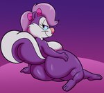 big_butt breasts butt female fluffy fluffy_tail fur huge_butt purple_body purple_fur tail someth1ngoranother tiny_toon_adventures warner_brothers fifi_la_fume mammal mephitid skunk hi_res