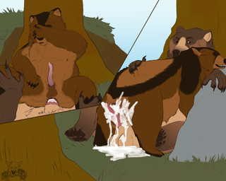 5_fingers 5_toes against against_natural_surface against_rock against_surface against_tree anal anal_penetration anatomically_correct anatomically_correct_genitalia anatomically_correct_penis animal_genitalia animal_penis anthro anthro_on_bottom anthro_on_feral anthro_on_top anthro_penetrating anthro_penetrating_feral anthro_penetrating_male anus arm_markings aroused balls belly bestiality big_balls big_penis biped black_claws black_pawpads bodily_fluids boulder brown_arms brown_balls brown_body brown_claws brown_ears brown_feet brown_fur brown_hands brown_legs brown_mane brown_nose brown_pawpads brown_paws brown_sheath brown_tail butt cheek_markings claws covering covering_face cowgirl_position cum cum_drip cum_in_ass cum_inside cum_on_butt cum_on_feet cum_on_ground cum_on_leg cum_on_penis cum_on_self cum_on_sheath cum_on_tail cumshot dark_anus detailed_background dominant dripping duo ejaculation erection excessive_cum excessive_genital_fluids eyebrows facial_markings feet feral feral_on_bottom feral_on_top feral_penetrated finger_claws fingers fluffy fluffy_tail from_front_position front_view fur fur_markings gaping gaping_anus genital_fluids genitals grass green_eyes hair hand_on_head handpaw head_markings holding_both_legs holding_feet holding_leg holding_legs_up holding_raised_leg intraspecies intraspecies_bestiality leaf leaking leaking_cum legs_up long_penis looking_at_another looking_at_viewer looking_back looking_back_at_viewer looking_pleasured lying male male/male male_anthro male_feral male_on_bottom male_on_feral male_penetrated male_penetrating male_penetrating_feral male_penetrating_male mane mane_hair markings missionary_position monotone_anus monotone_balls monotone_feet monotone_genitals monotone_hands monotone_inner_ear monotone_markings monotone_penis monotone_tail multicolored_body multicolored_ears multicolored_fur multicolored_penis muzzle_(marking) nude on_back on_bottom on_ground on_top orange_eyes orgasm outside pawpads paws penetration penile penile_penetration penis pink_anus pink_penis pink_tongue plant plantigrade quadruped raised_leg rear_view red_penis rock semi-anthro sex sharp_teeth sheath sheath_slit short_ears short_fur short_tail shy sitting slightly_chubby slightly_chubby_anthro slightly_chubby_male small_balls small_ears snout snout_markings standing submissive submissive_feral submissive_male tail tall tan_balls tan_belly tan_body tan_ears tan_fur tan_inner_ear tan_markings tan_sheath teeth thick_penis three-quarter_view toe_claws toes tongue tree two_tone_body two_tone_ears two_tone_fur two_tone_penis ursine_ears ursine_genitalia ursine_penis vein veiny_penis kasicz third-party_edit david_(gaybearboi) kuruk_(character) bear brown_bear grizzly_bear mammal ursidae ursine 2025 5:4 digital_drawing_(artwork) digital_media_(artwork) hi_res sketch