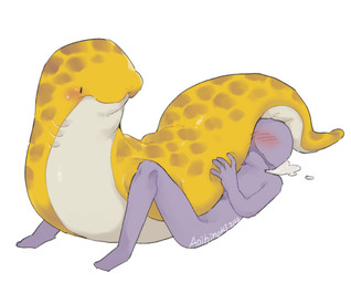 ambiguous_fluids ambiguous_gender bestiality blush blush_lines bodily_fluids dot_eyes duo faceless_character faceless_human facesitting feral genital_fluids gills human_on_feral interspecies markings multicolored_body saliva simple_background simple_eyes sitting_on_another size_difference spots spotted_body two_tone_body yellow_body aoihinoki1024 eel_(aoihinoki1024) aquatic eel fish human mammal 2022 hi_res signature male_(lore)