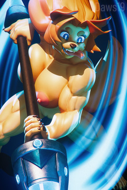 5_fingers 5_toes anthro big_breasts blue_eyes breast_squish breasts casual_nudity convenient_censorship feet female fingers fur genitals hair humanoid_feet humanoid_genitalia humanoid_hands humanoid_vulva lance melee_weapon muscular muscular_anthro muscular_arms muscular_female muscular_legs muscular_thighs nipples nude nude_anthro nude_female orange_hair pink_nipples plantigrade polearm smile solo squish toes tongue tongue_out vein veiny_arms veiny_muscles vulva weapon yellow_body yellow_fur daws19 flapcats_(modeler) valorlynz_(modeler) xaiarts_(modeler) dog_knight_rpg jeane_(ceehaz) bird_dog canid canine canis domestic_dog golden_retriever hunting_dog mammal retriever 2:3 3d_(artwork) absurd_res digital_media_(artwork) hi_res