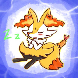 3_fingers abstract_background ambiguous_anthro ambiguous_gender anthro arm_tuft biped black_body black_fur blush blush_lines blush_stickers cheek_tuft chest_tuft cute_fangs digitigrade dipstick_tail eyes_closed facial_tuft fangs fingers food front_view fur hip_tuft inner_ear_fluff markings multicolored_body multicolored_fur nude_ambiguous nude_anthro object_in_tail open_mouth orange_body orange_fur orange_inner_ear_fluff orange_nose orange_tail_tip pointy_ears prick_ears shoulder_tuft shrimp_(food) sitting sleeping solo sound_effects tail tail_markings tapering_snout teeth three-quarter_view tuft two_tone_tail vowelless vowelless_sound_effect white_body white_fur yellow_body yellow_fur yellow_tail zzz annyui0611 nintendo pokemon braixen canid generation_6_pokemon mammal pokemon_(species) 1:1 2021 cel_shading colored digital_drawing_(artwork) digital_media_(artwork) full-length_portrait hi_res japanese_description portrait shaded translated_description