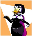 anthro belly breasts female non-mammal_breasts slightly_chubby slightly_chubby_female solo v_bangs marcodile disney ducktales ducktales_(2017) magica_de_spell anatid anseriform avian bird duck absurd_res hi_res