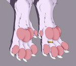 ambiguous_gender claws curling_toes faceless_character feet foot_focus foot_shot fur pawpads paws pink_pawpads ring solo spread_toes toe_claws toes white_body white_fur mituni_(artist) aziric mammal 2d_animation animated frame_by_frame hi_res short_playtime