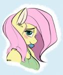 anthro anthrofied blush clothing condom condom_in_mouth female fur hair long_hair looking_at_viewer mouth_hold object_in_mouth pink_hair sexual_barrier_device smile solo unused_condom wrapped_condom yellow_body yellow_fur gigapon friendship_is_magic hasbro my_little_pony fluttershy_(mlp) equid equine horse mammal pony 2014 absurd_res hi_res