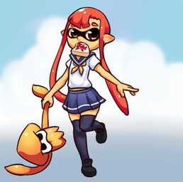 absolute_territory bottomwear bread brown_eyes clothed clothing female flat_chested food legwear plushie pseudo_hair skirt solo tentacle_hair tentacles thigh_highs toast hexun6 nintendo splatoon inkling_girl animal_humanoid aquatic aquatic_humanoid cephalopod cephalopod_humanoid coleoid decapodiform humanoid inkling mollusk mollusk_humanoid low_res