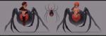 big_breasts breasts clothed clothing female freckles genitals hair hat headgear headwear monster_girl_(genre) nipples partially_clothed pussy red_eyes red_hair short_hair solo tan_body tan_skin kanel arachnid arachnid_taur araneomorph arthropod arthropod_taur black_widow_spider spider spider_taur taur theridiid widow_spider digital_media_(artwork) hi_res model_sheet shaded soft_shading