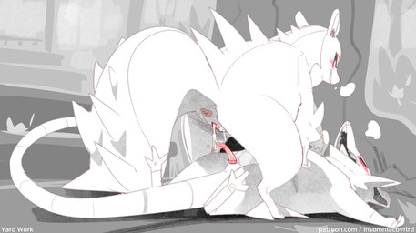 after_sex animal_genitalia animal_penis anus bodily_fluids cum cum_in_vagina cum_inside duo female feral forked_penis genital_fluids genitals leaf male male/female marsupial_penis open_mouth outside penis plant sex text tree conditional_dnp insomniacovrlrd passiontail_isle mammal marsupial sinossum_(insomniacovrlrd) spinupine_(insomniacovrlrd) english_text monochrome url